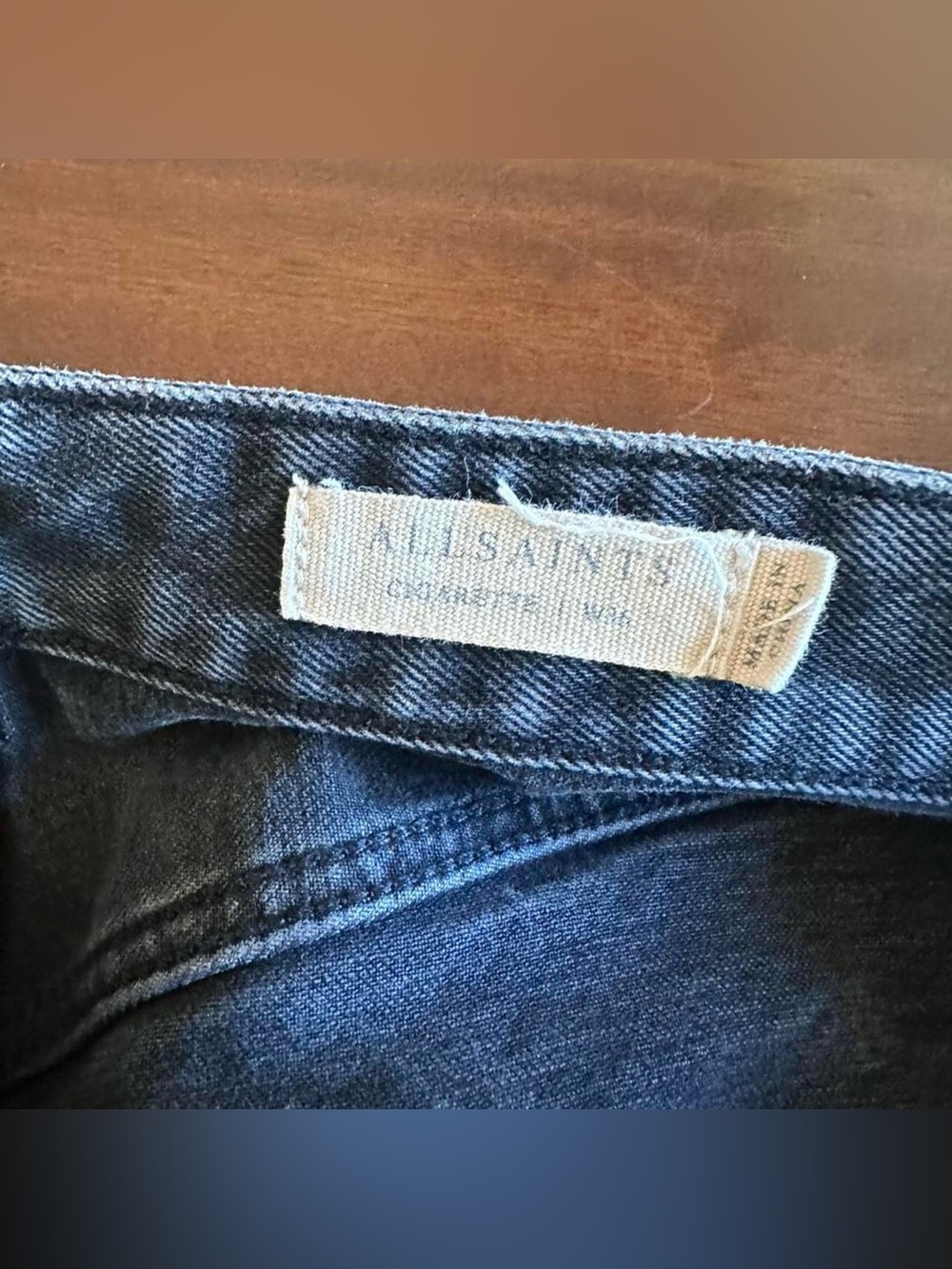 AllSaints Skinny Jeans Men’s 36 Black Wash Distressed Stretch Denim - Picture 4 of 7